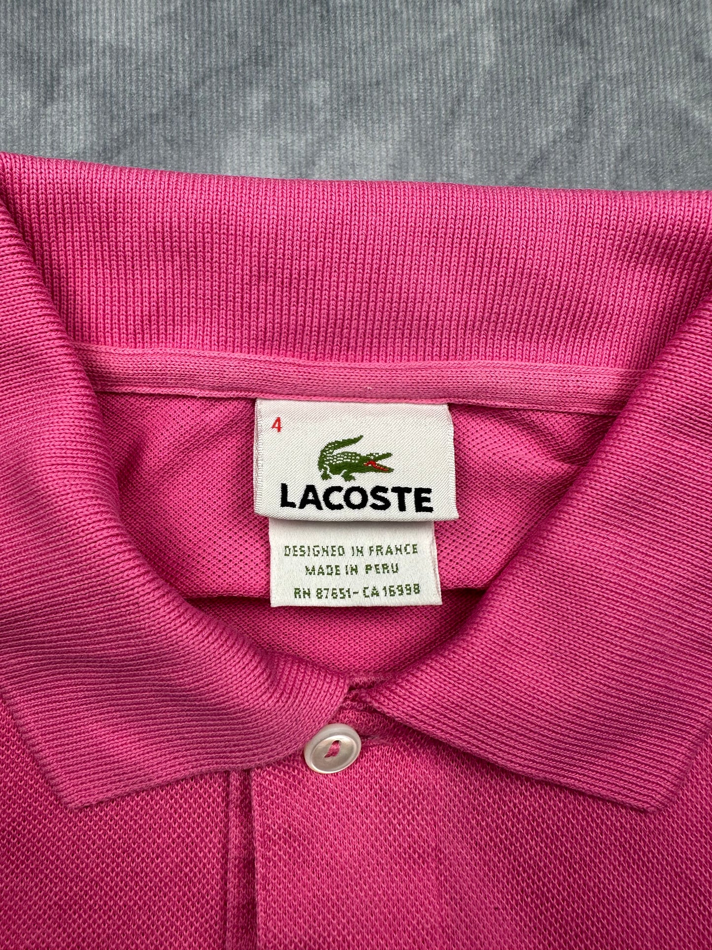 Lacoste Herren Poloshirt T-Shirt Gr. 4/M Vintage Y2K pink