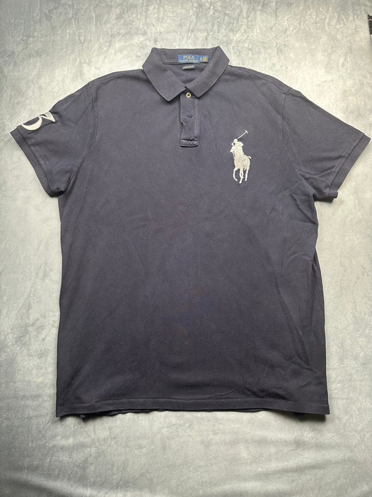 Polo Ralph Lauren Big Pony Poloshirt T-Shirt Herren Gr. XL Vintage Y2K Blau
