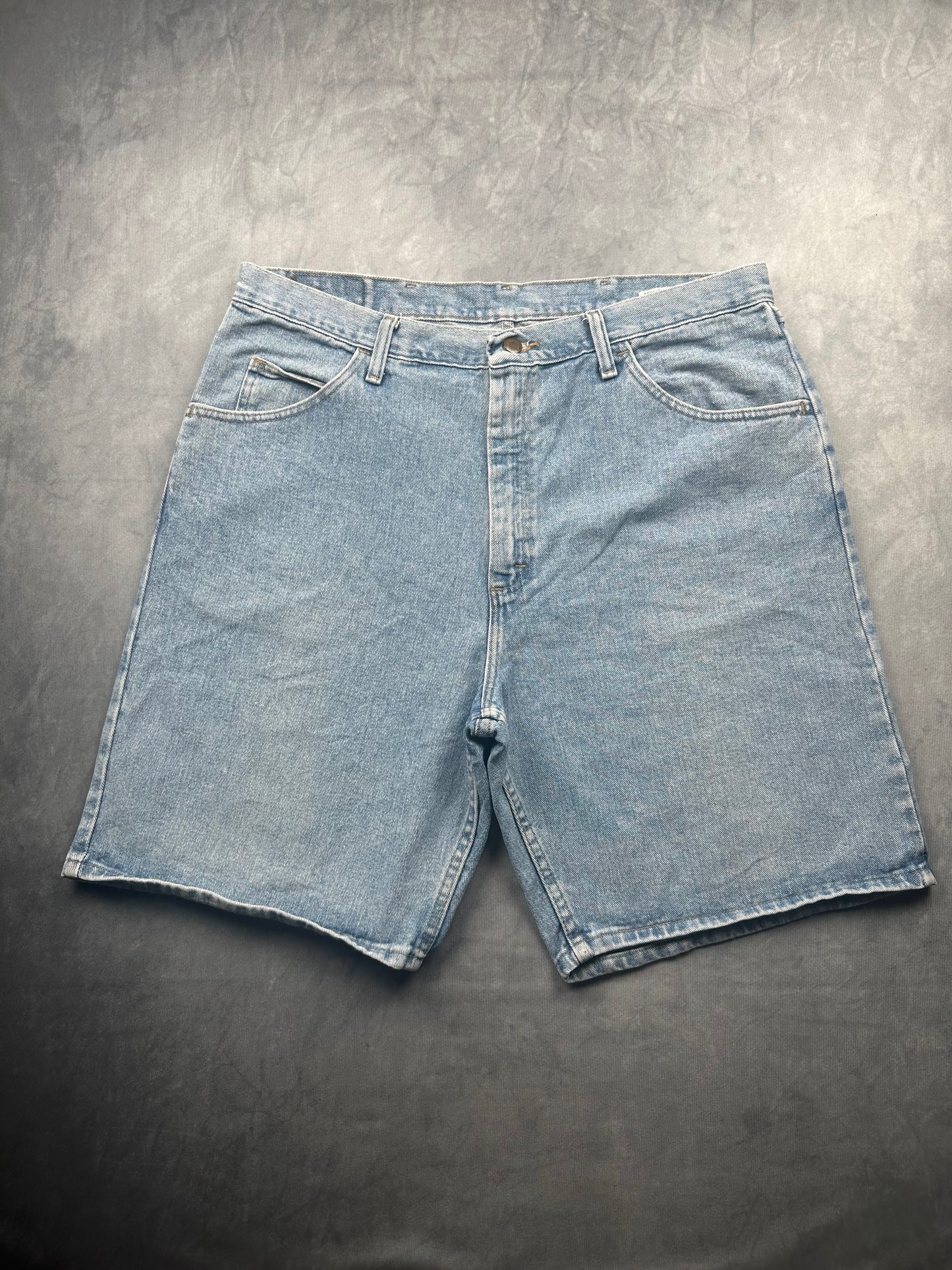 Vintage Wrangler Herren Jeans Shorts Gr. W38 Blau Kurze Hose Relaxed Retro Denim