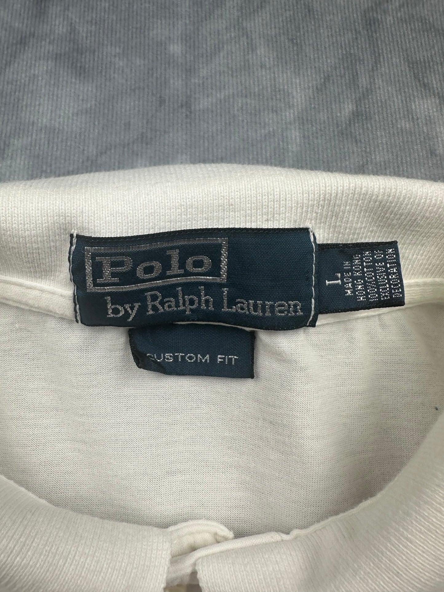 Polo Ralph Lauren Poloshirt T-Shirt Herren Gr. L Vintage Y2K Weiß
