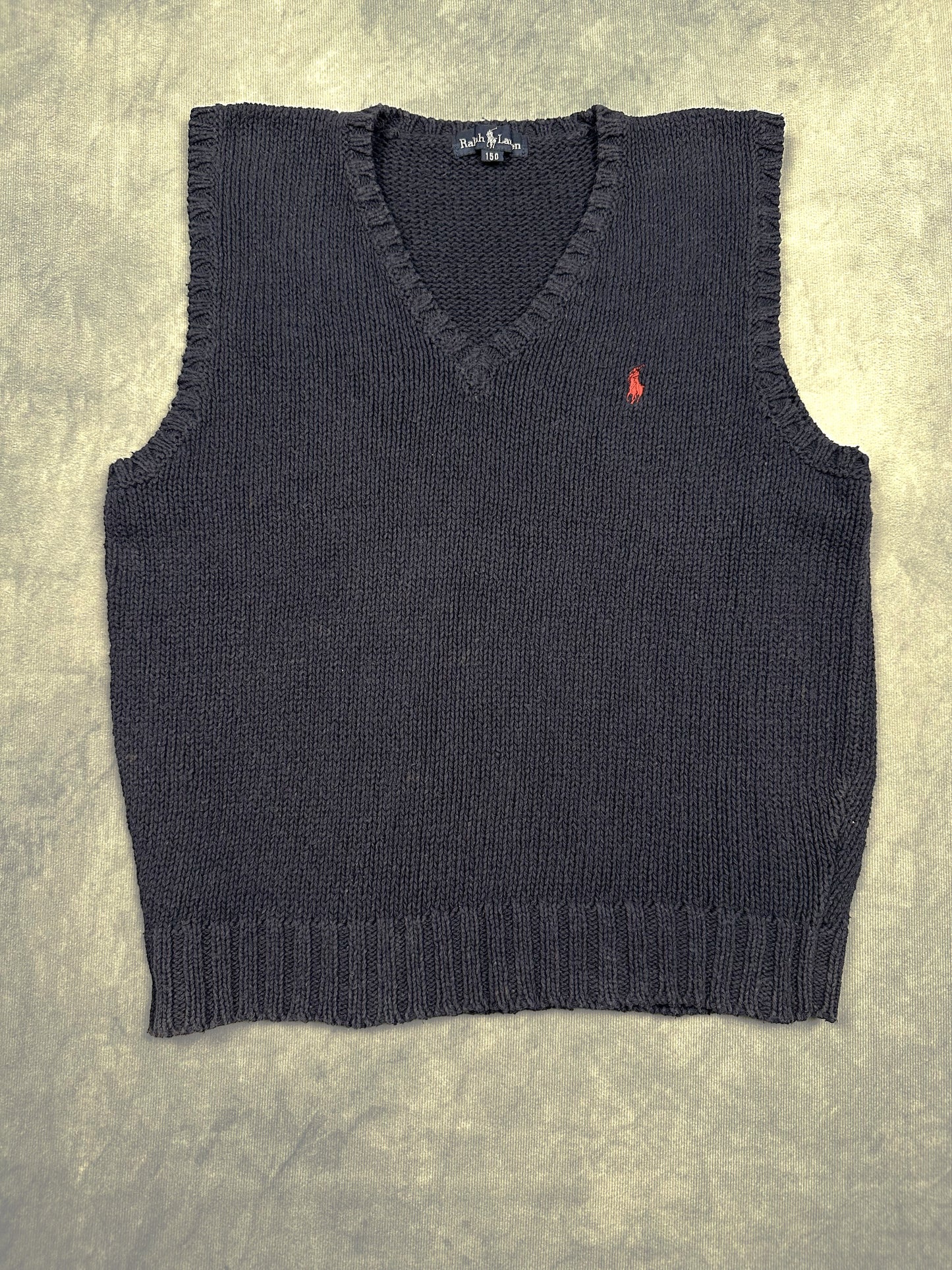 POLO Ralph Lauren Strick Pullunder Weste blau Kinder-Gr. M/L (150) Vintage