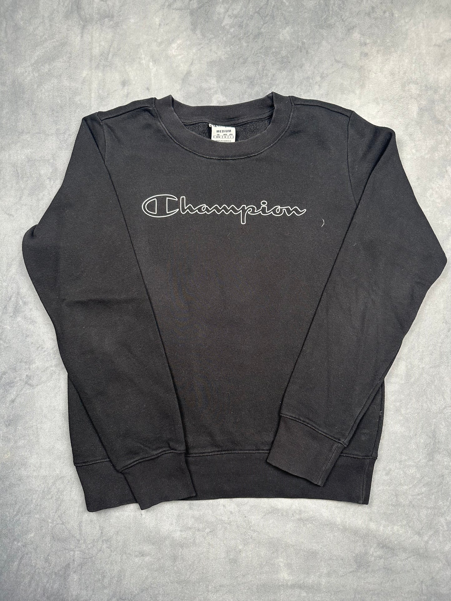 Champion Long Sleeve Pullover Größe M Langarmshirt schwarz